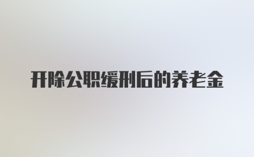 开除公职缓刑后的养老金