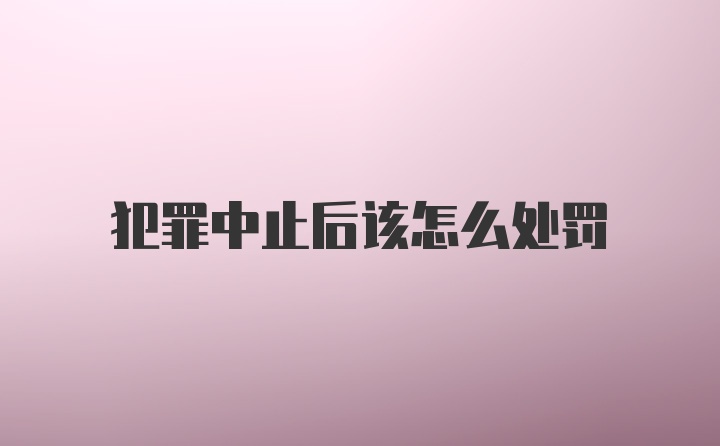 犯罪中止后该怎么处罚