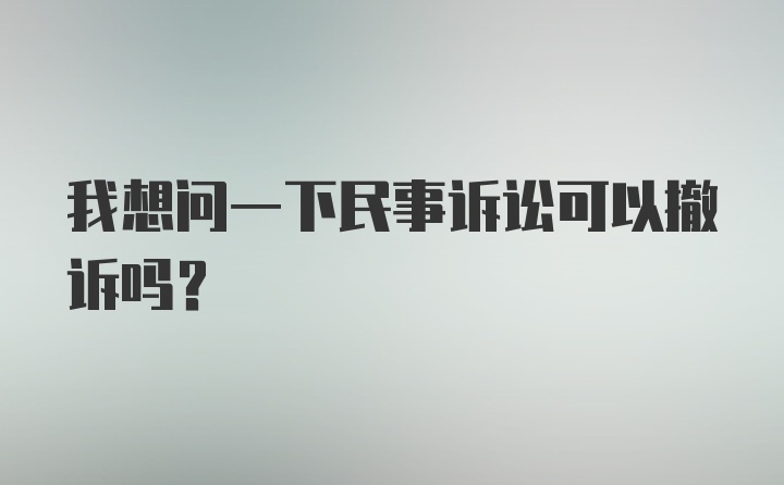 我想问一下民事诉讼可以撤诉吗？