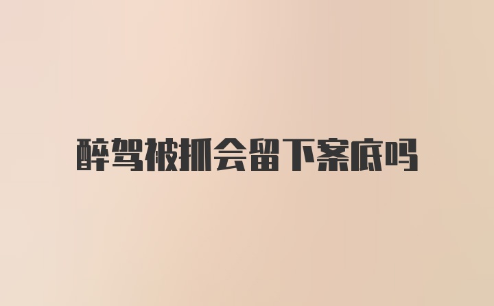 醉驾被抓会留下案底吗