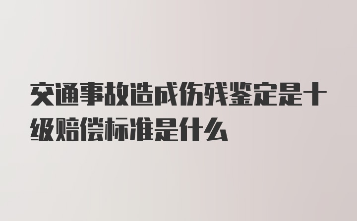 交通事故造成伤残鉴定是十级赔偿标准是什么