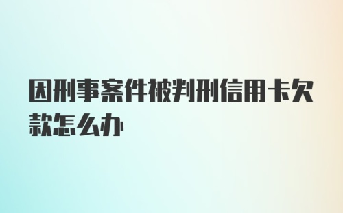 因刑事案件被判刑信用卡欠款怎么办