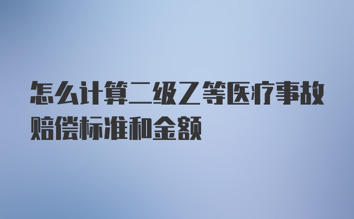 怎么计算二级乙等医疗事故赔偿标准和金额