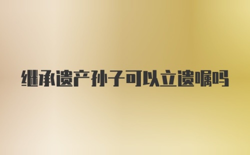 继承遗产孙子可以立遗嘱吗