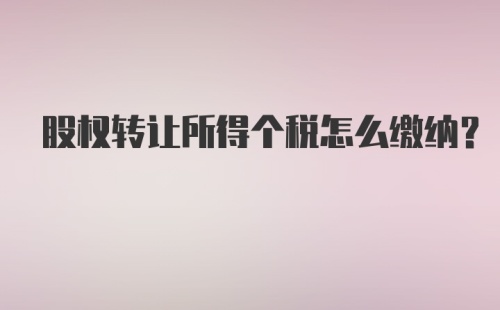 股权转让所得个税怎么缴纳？