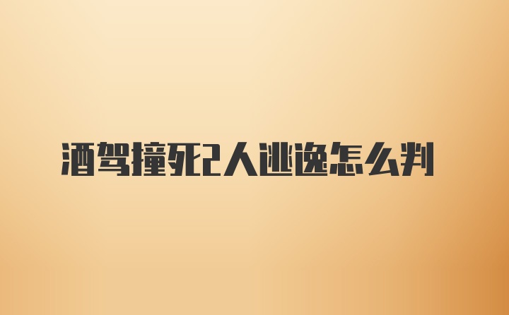 酒驾撞死2人逃逸怎么判