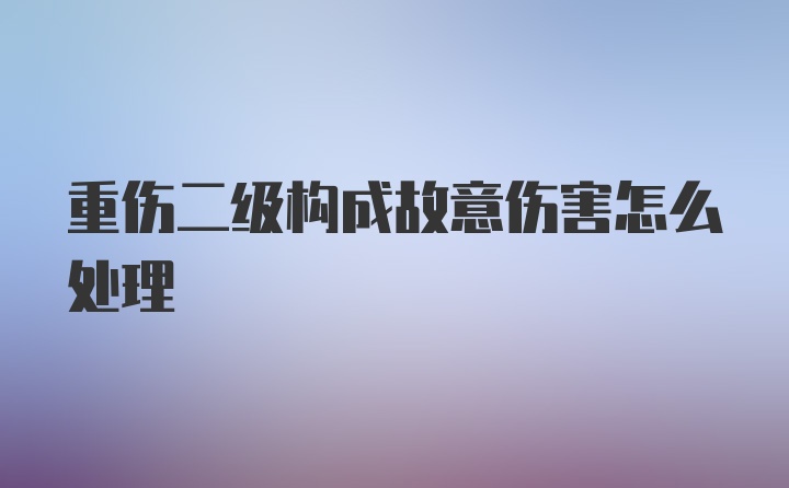 重伤二级构成故意伤害怎么处理