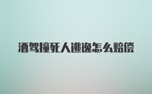 酒驾撞死人逃逸怎么赔偿