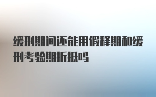 缓刑期间还能用假释期和缓刑考验期折抵吗