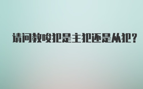 请问教唆犯是主犯还是从犯？