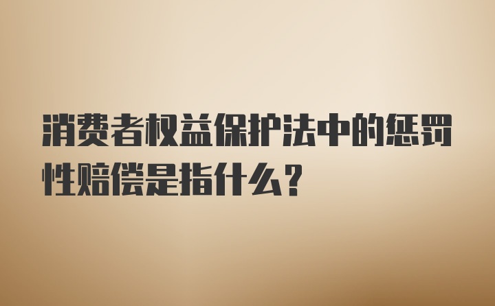 消费者权益保护法中的惩罚性赔偿是指什么?