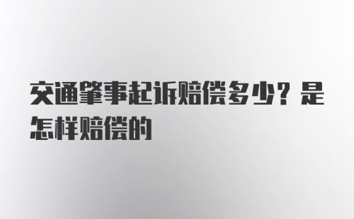 交通肇事起诉赔偿多少？是怎样赔偿的