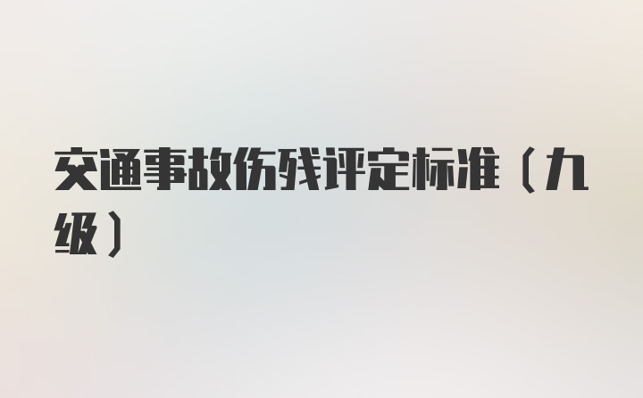 交通事故伤残评定标准(九级)