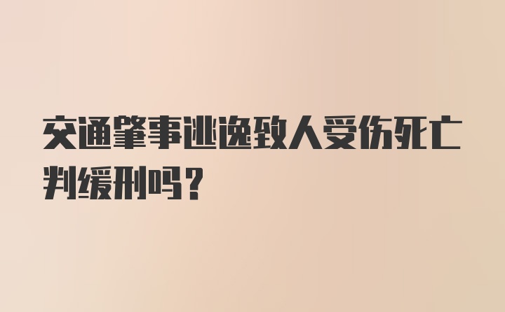 交通肇事逃逸致人受伤死亡判缓刑吗？