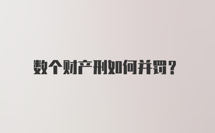 数个财产刑如何并罚？