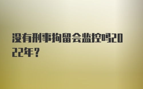 没有刑事拘留会监控吗2022年？