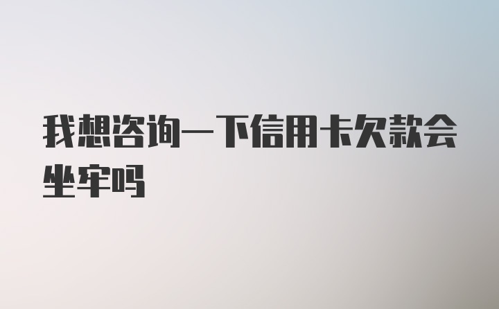 我想咨询一下信用卡欠款会坐牢吗