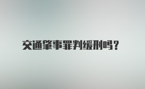 交通肇事罪判缓刑吗?