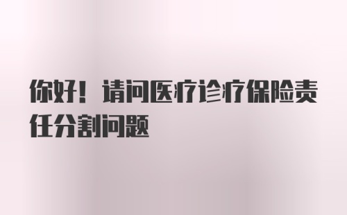 你好！请问医疗诊疗保险责任分割问题