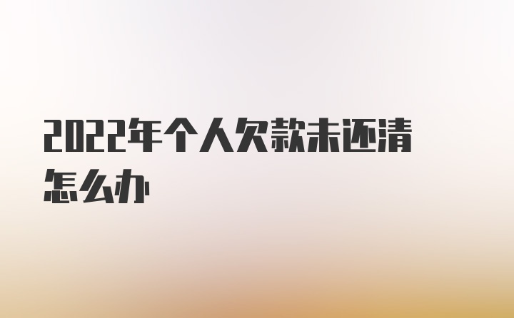 2022年个人欠款未还清怎么办