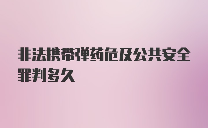 非法携带弹药危及公共安全罪判多久