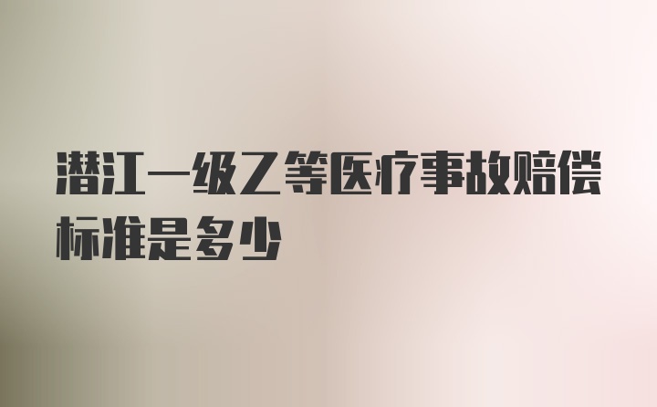 潜江一级乙等医疗事故赔偿标准是多少