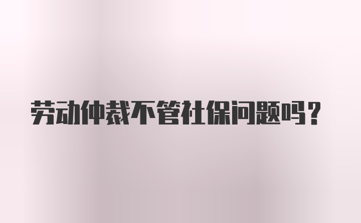 劳动仲裁不管社保问题吗？