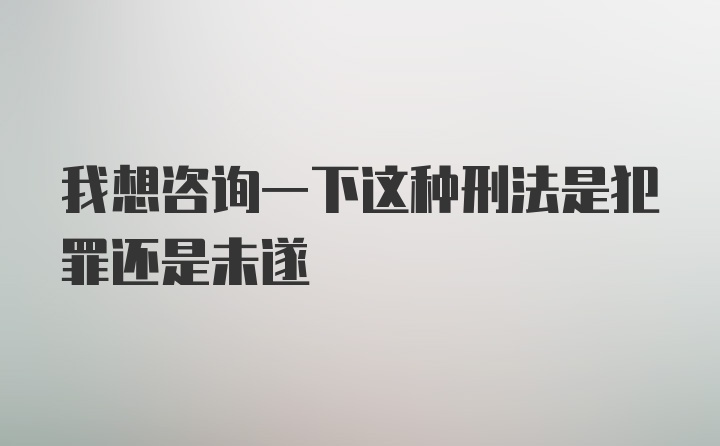 我想咨询一下这种刑法是犯罪还是未遂