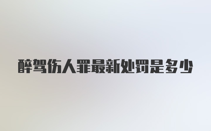 醉驾伤人罪最新处罚是多少