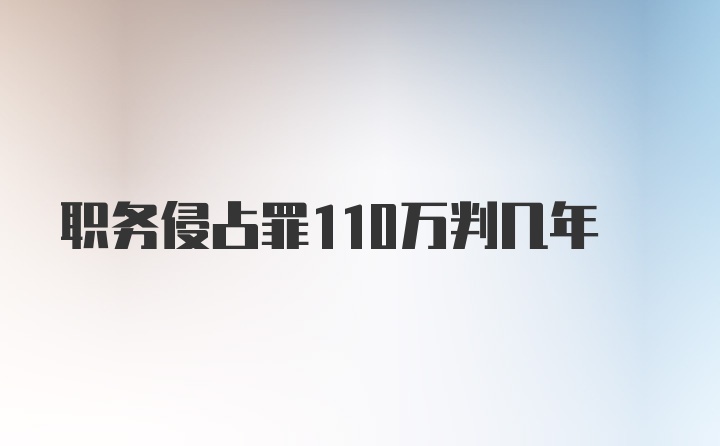 职务侵占罪110万判几年