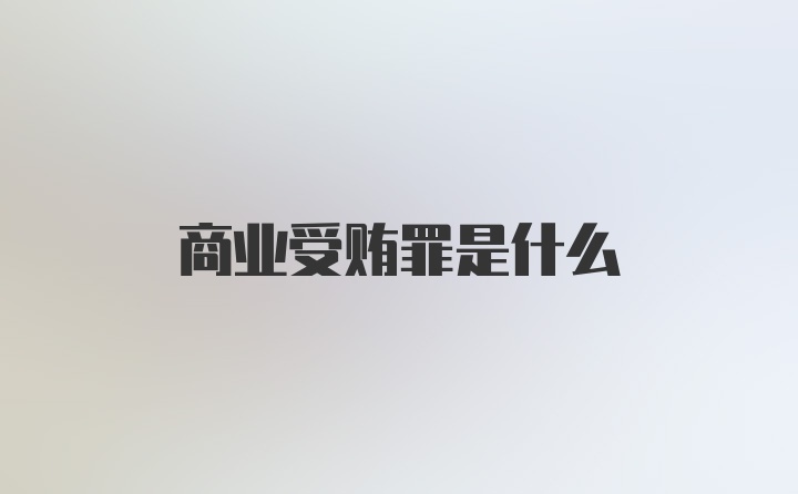 商业受贿罪是什么