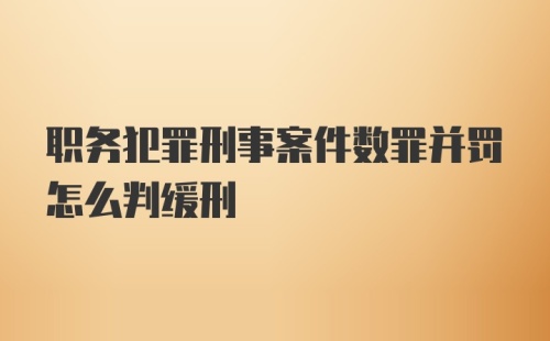 职务犯罪刑事案件数罪并罚怎么判缓刑