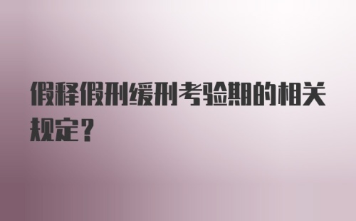 假释假刑缓刑考验期的相关规定？