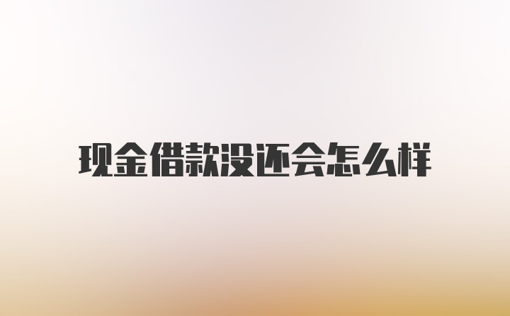 现金借款没还会怎么样