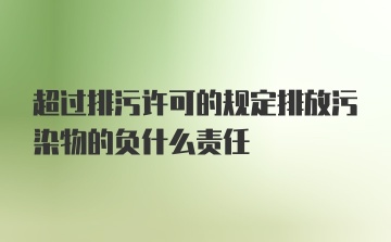 超过排污许可的规定排放污染物的负什么责任