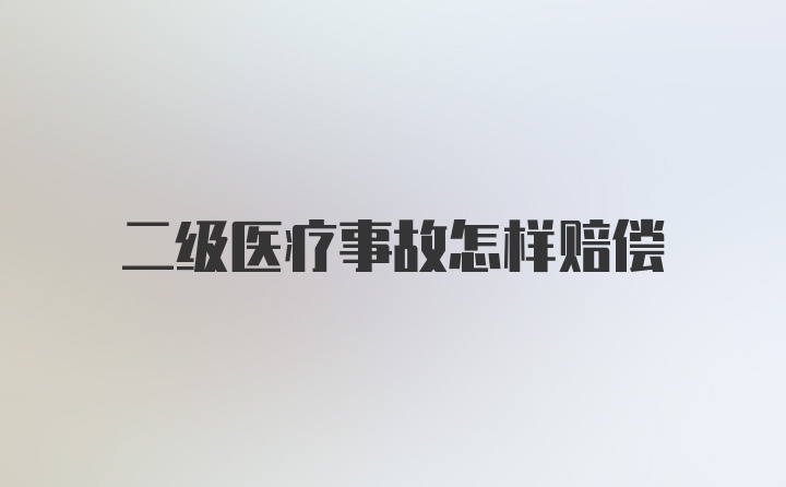 二级医疗事故怎样赔偿