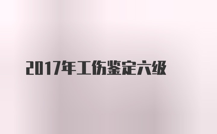 2017年工伤鉴定六级