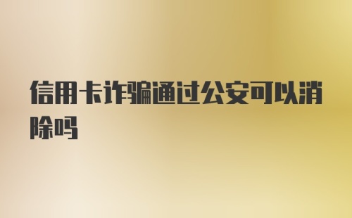 信用卡诈骗通过公安可以消除吗