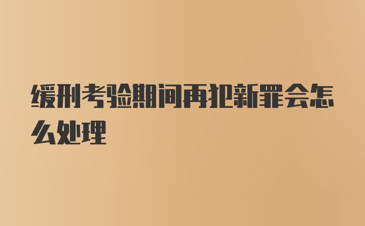 缓刑考验期间再犯新罪会怎么处理