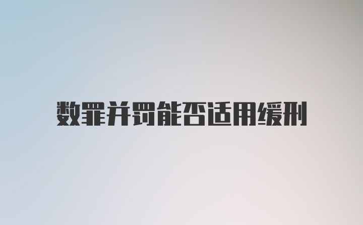 数罪并罚能否适用缓刑