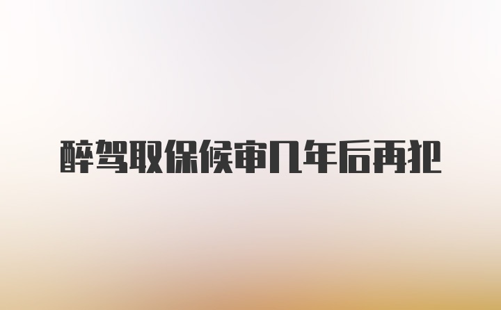 醉驾取保候审几年后再犯