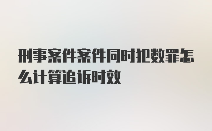 刑事案件案件同时犯数罪怎么计算追诉时效