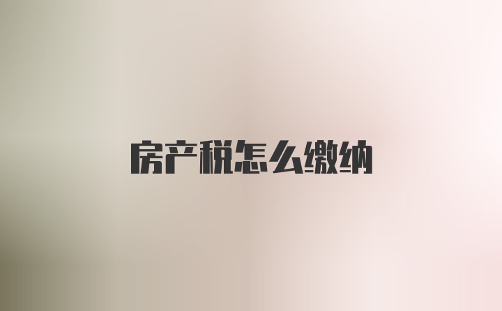 房产税怎么缴纳