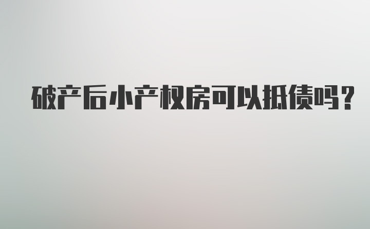 破产后小产权房可以抵债吗?