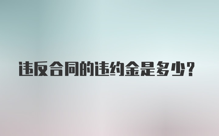 违反合同的违约金是多少？