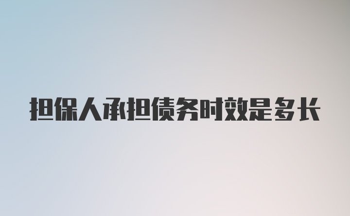 担保人承担债务时效是多长