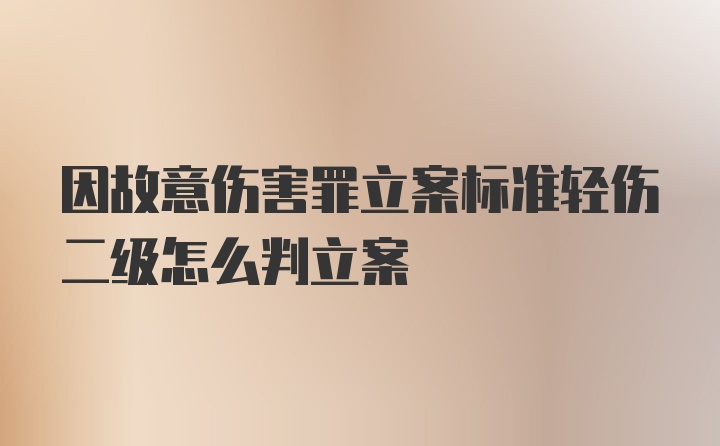 因故意伤害罪立案标准轻伤二级怎么判立案