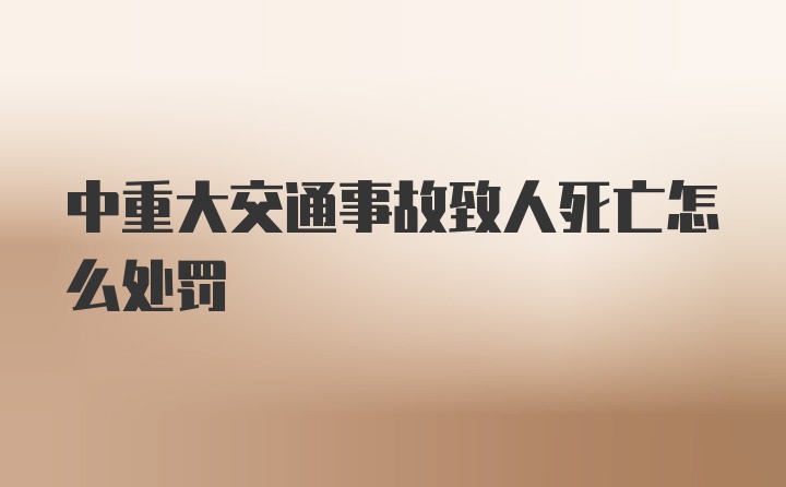 中重大交通事故致人死亡怎么处罚