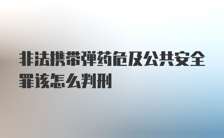 非法携带弹药危及公共安全罪该怎么判刑