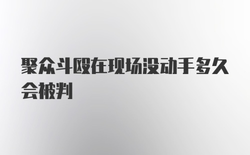 聚众斗殴在现场没动手多久会被判